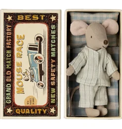 Maileg Big Brother Maus mit Pyjama in Streichholzschachtel