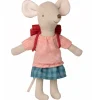 Maileg Big Sister Dreirad Maus mit roter Tasche