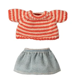Maileg Kleidungsset Große Schwester Maus / Petite Couture / Rock und gestreifter Pullover