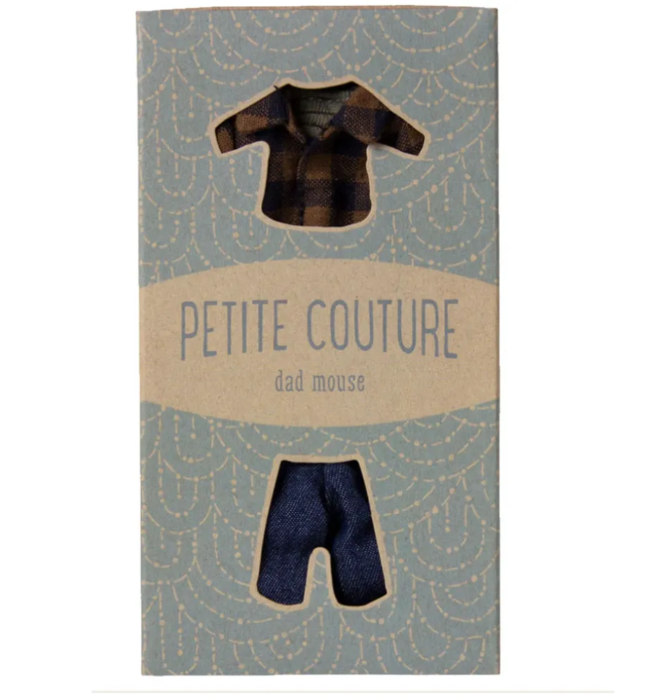 Maileg Kleidungsset Vater Maus / Kariertes Hemd und Jeans