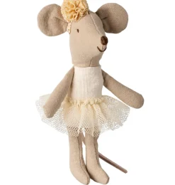 Maileg kleine Schwester Ballerina-Maus / gebrochenes Weiß