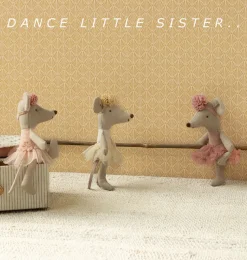 Maileg kleine Schwester Ballerina-Maus / gebrochenes Weiß