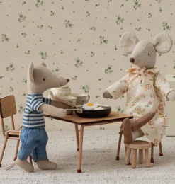 Maileg Set Tisch mit zwei Stühlen für die Mäuse / dunkles Pulver