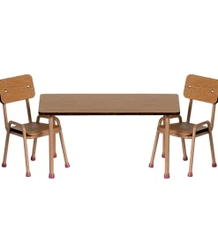 Maileg Set Tisch mit zwei Stühlen für die Mäuse / dunkles Pulver