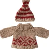 Maileg Strickpullover und Mütze für Mutter Maus