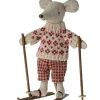 Maileg Wintermaus mit Skiset / Muttermaus