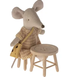 Maileg-Set aus Tisch und Hocker für die Mäuse