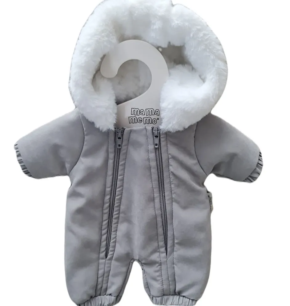 Mamamemo Schneeanzug / Skianzug grau für Gordi-Puppen