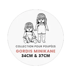 Minikane Gordi-Kleid / Robe Mélodie aus Crépon Féline mit Lurex-Paspelierung