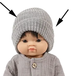 Minikane Gordi-Puppen und Bambinis graue Strickmütze Marius