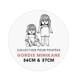 Minikane Maillot für Gordi-Puppen / Carreaux Noir