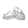 Minikane Plastiksandalen für Gordi-Puppen Silber mit Glitzer