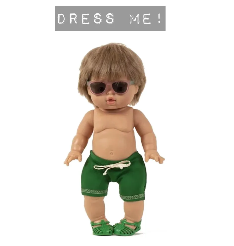 Minikane-Badeanzug Vito vert für Gordi-Puppen