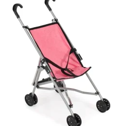 Puppenwagen Buggy pink / schwarz für unter anderem die Gordi Puppen von Paola Reina