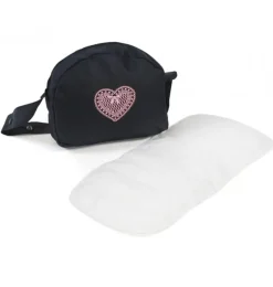 Puppenwickeltasche blau mit Herz