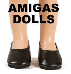 Schwarze Schuhe für die Amigas-Puppen