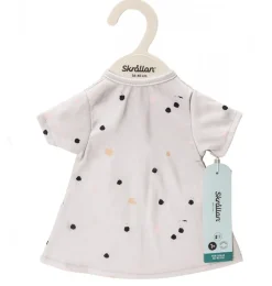 Skrållanisches graues Kleid mit Punkten für Puppen von 36 bis 40 cm